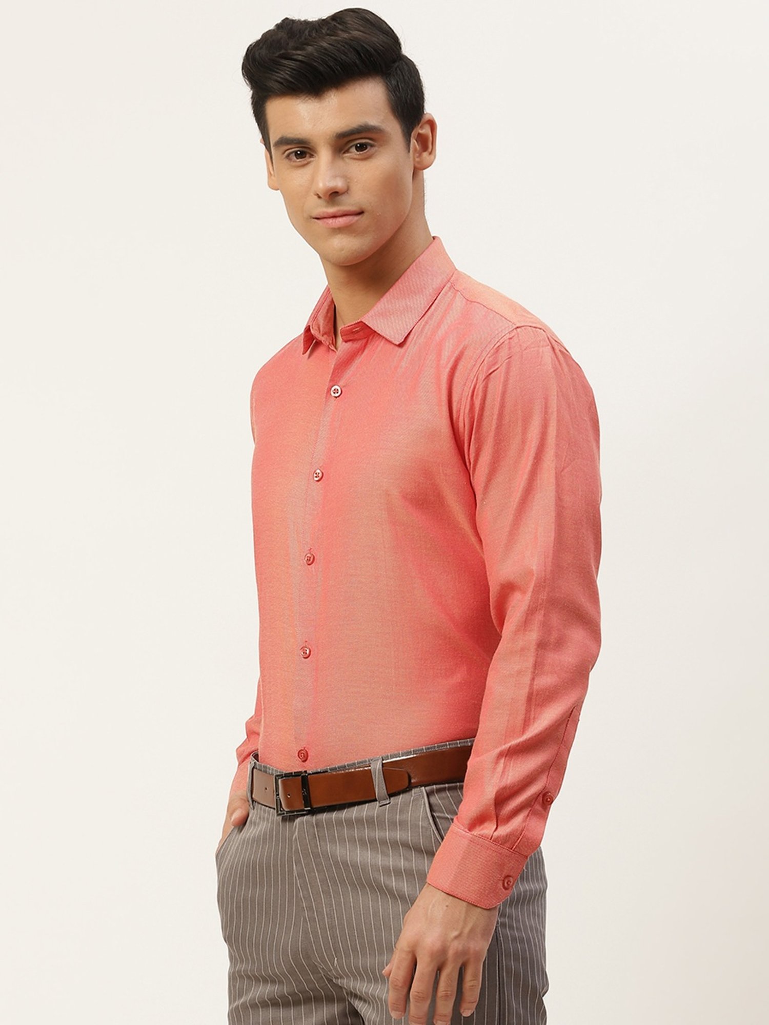 Sojanya Coral Cotton Regular Fit Self Pattern Shirt