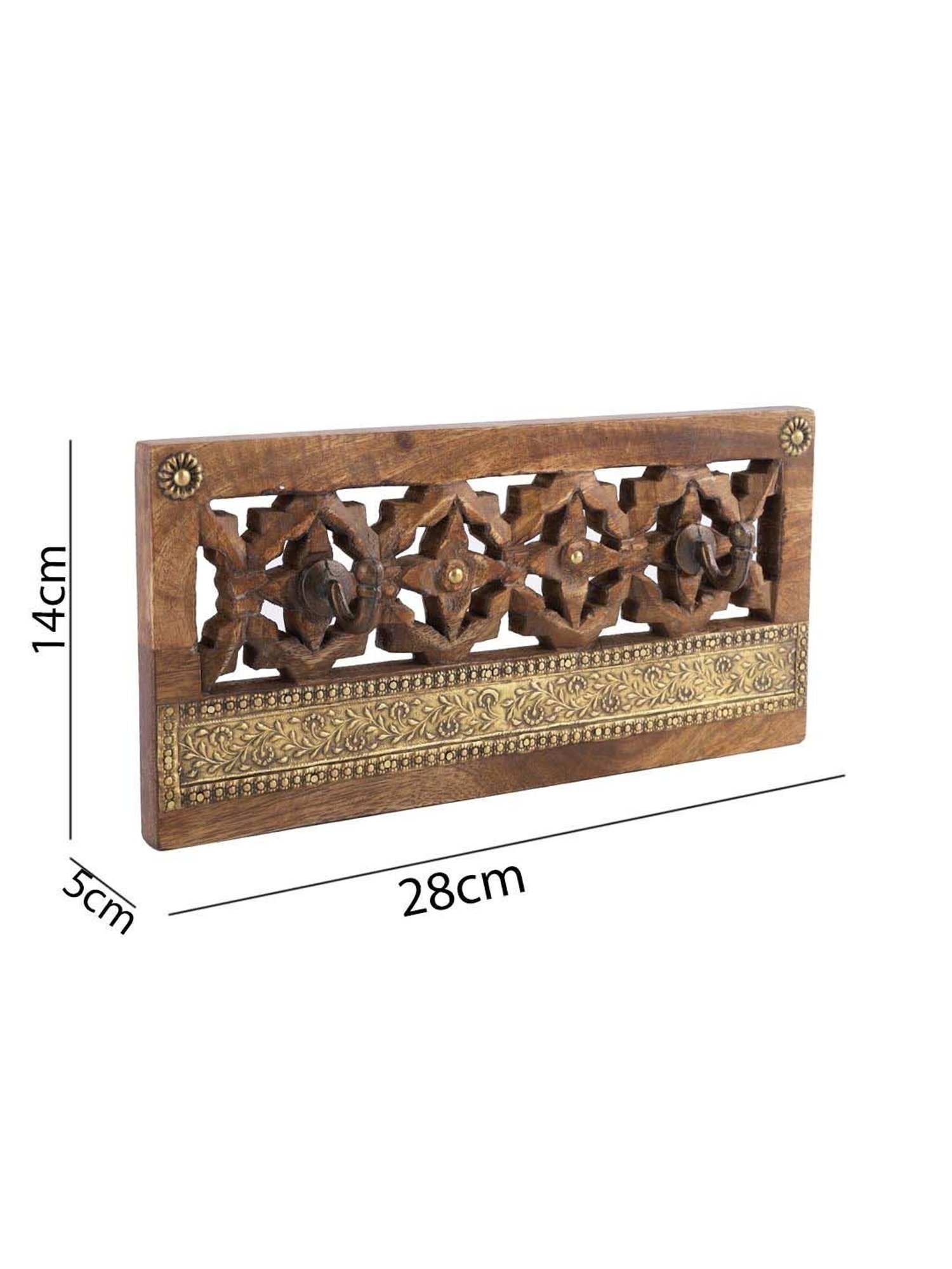 Art Street Black Mdf Jharokha Jali Square Hanging Ornaments Wall Art - Set of 4