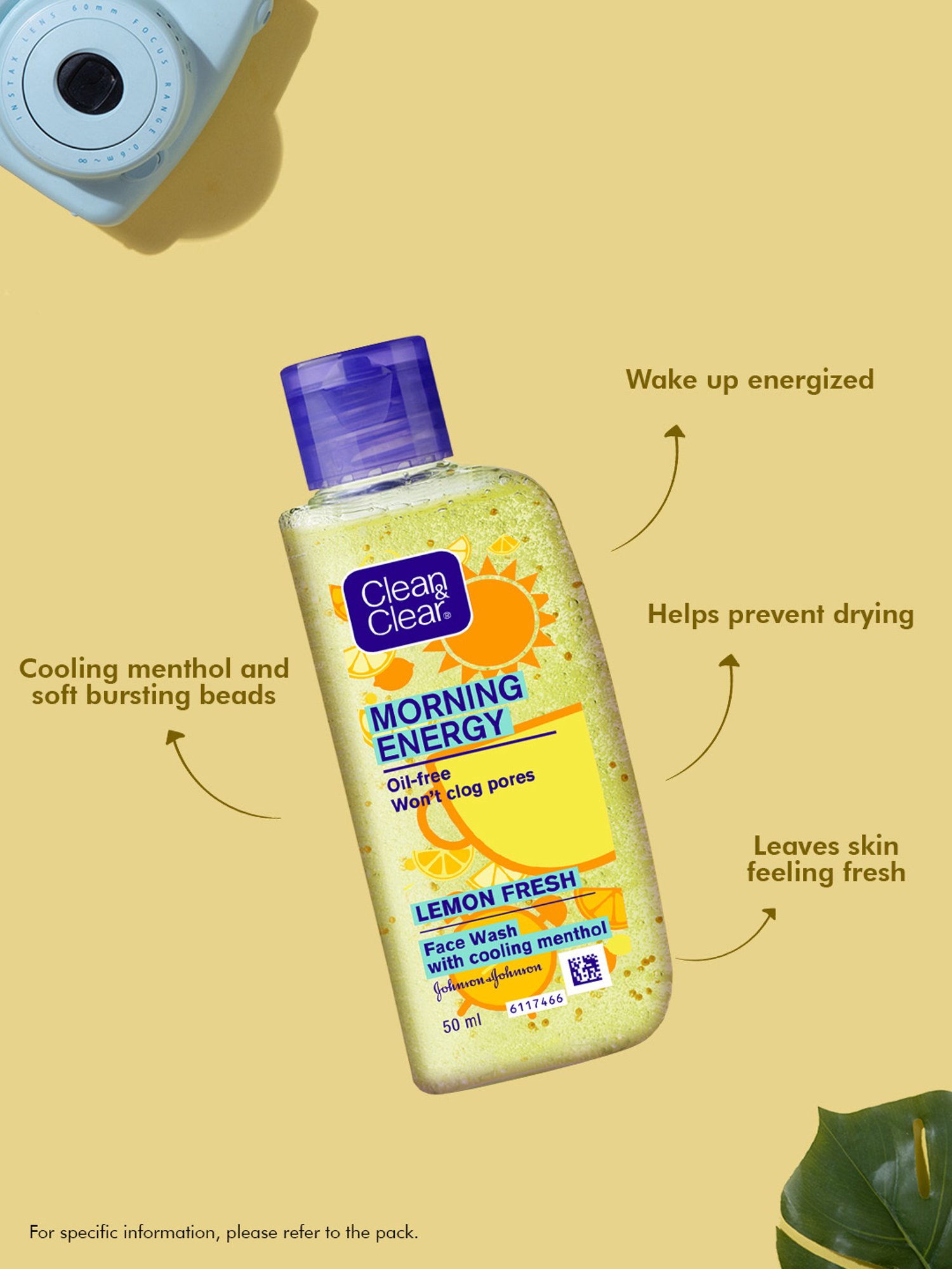 Clean & Clear Morning Energy Lemon Fresh Face Wash - 50 ml