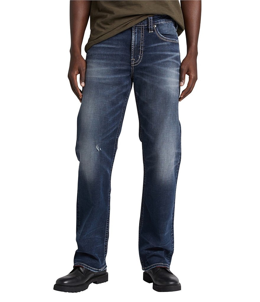 Silver Jeans Co. Gordie Loose Fit Dark Wash Subtle Whiskering Wash Jeans