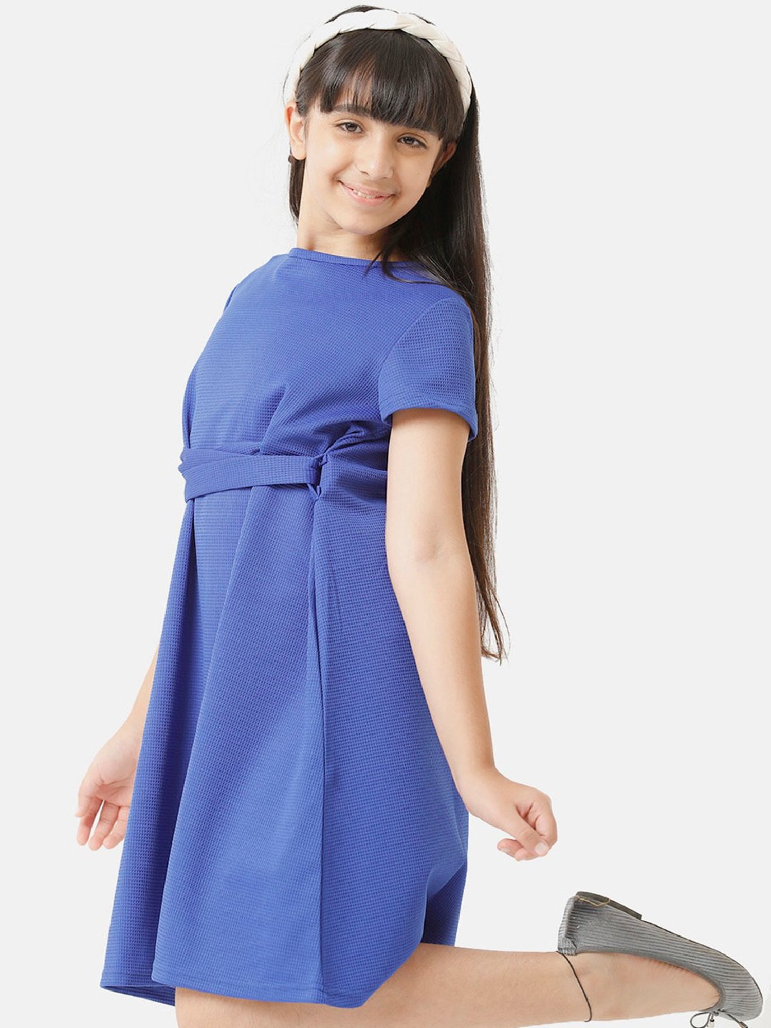 Under Fourteen Only Kids Blue Regular Fit Dress