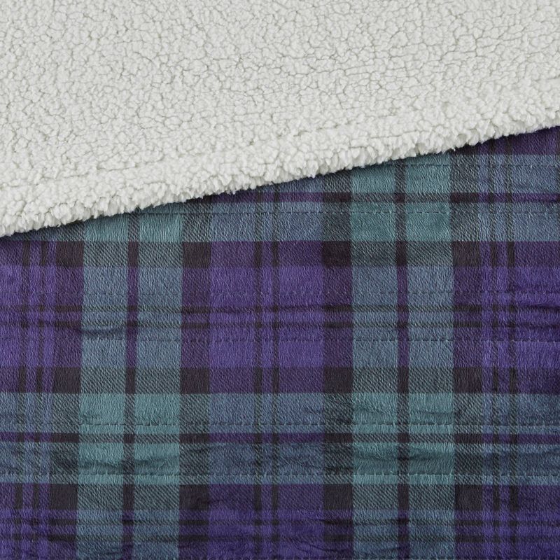 60"x70" Brewster Mink to Berber Heated Throw Blanket Blue/Green - Woolrich
