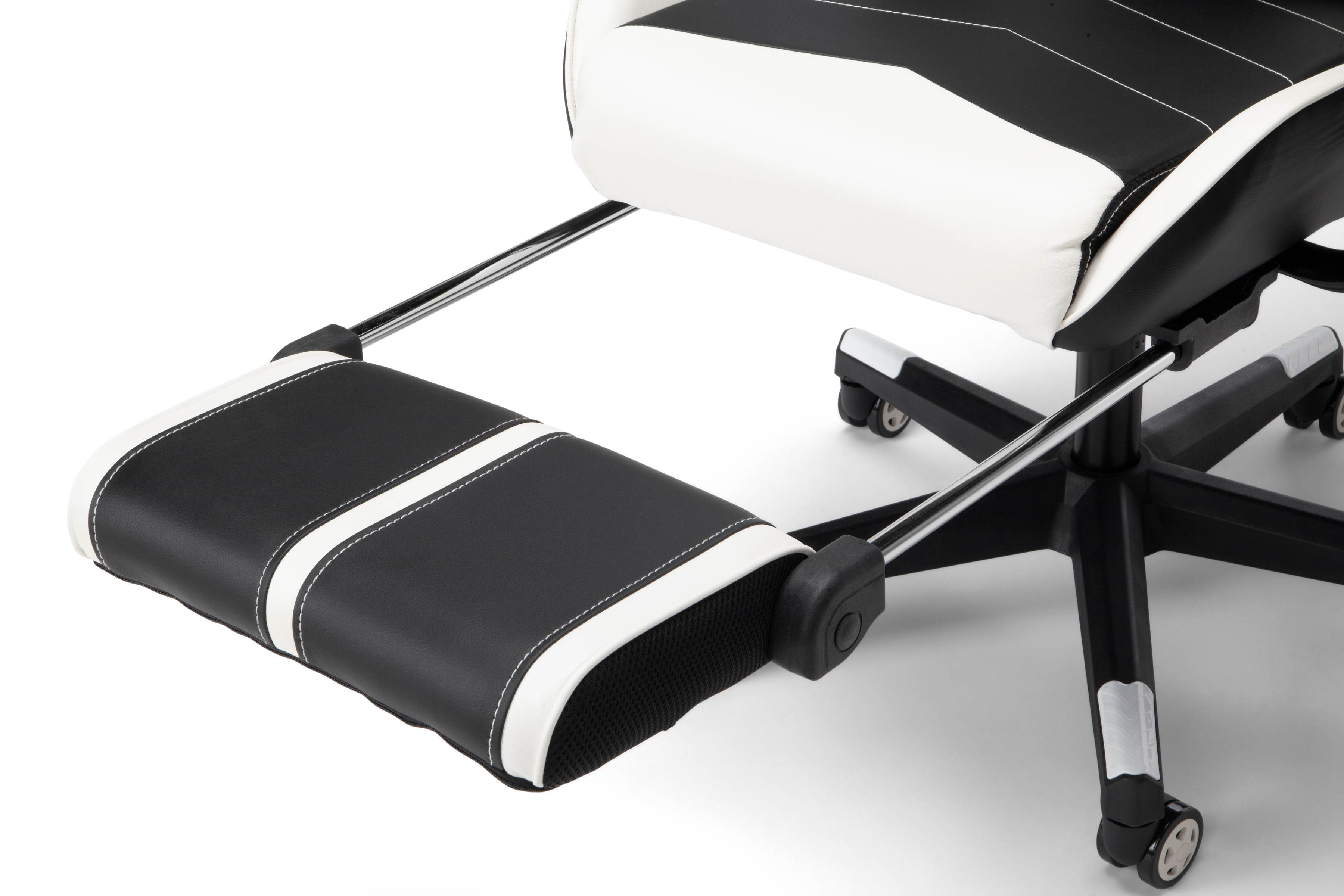 Essentials Collection High Back PU Leather Gaming Chair, with Extendable Footrest, in White (ESS-6075FR-WHT)