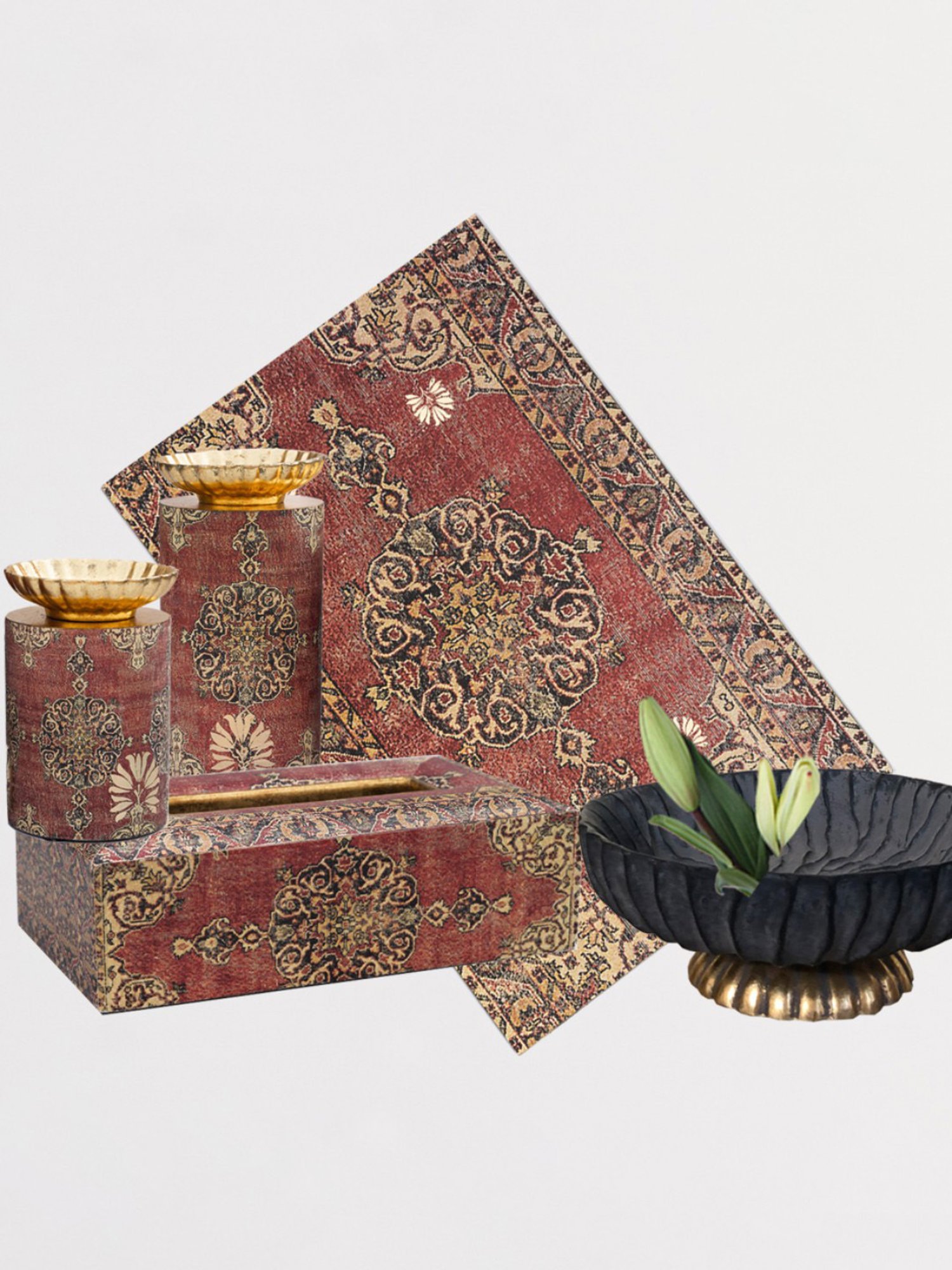 Karo Samara Printed Multicolor Wood Table Placements - Set of 6