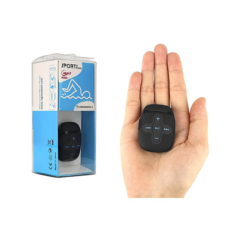 MP3 Player for Swimming and RunningUnderwater Headphones with Short Cord Shuffle Feature Blue