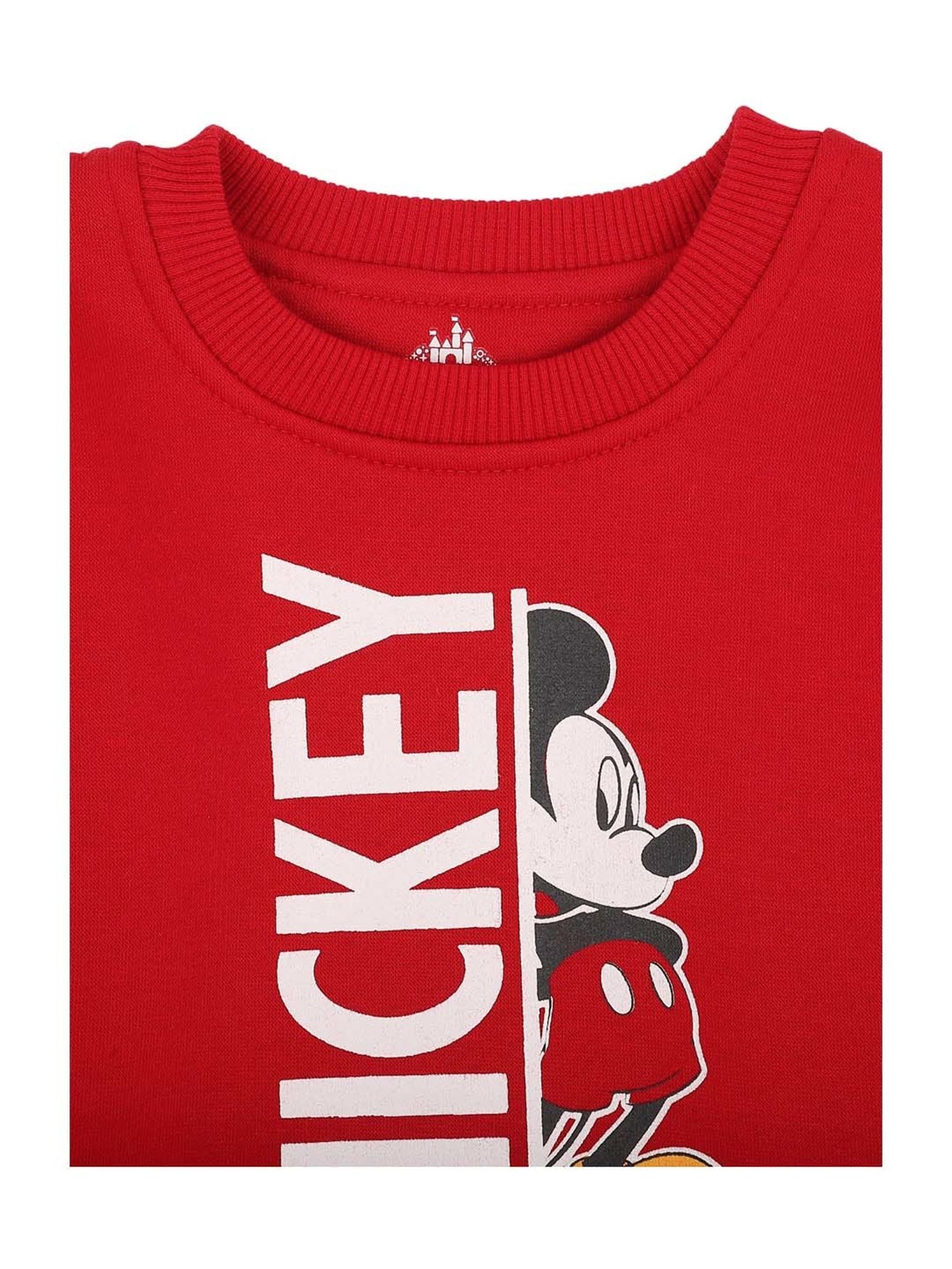 Bodycare Kids Maroon & white Cotton Printed Full Sleeves Mickey & Friends Sweatshirt