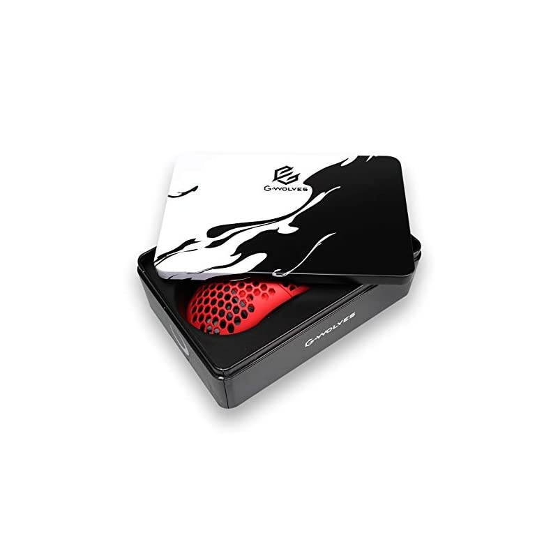Hati HTM Ultra Lightweight Honeycomb Design Wired Gaming Mouse 3360 Sensor - PTFE Skates - 6 Buttons - Only 61G (Faze Red)