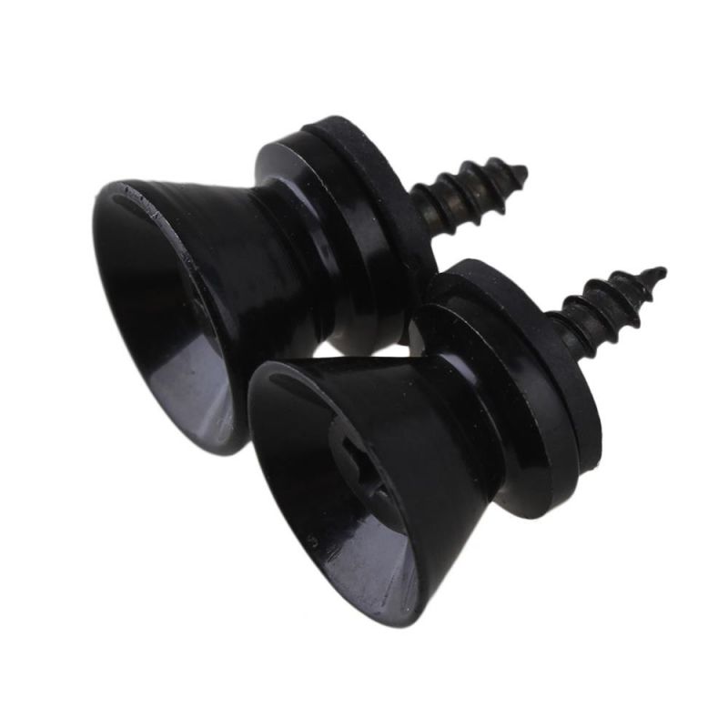 BQLZR 12.5mm Dia Black Plating Guitar Strap Lock Pack of 20