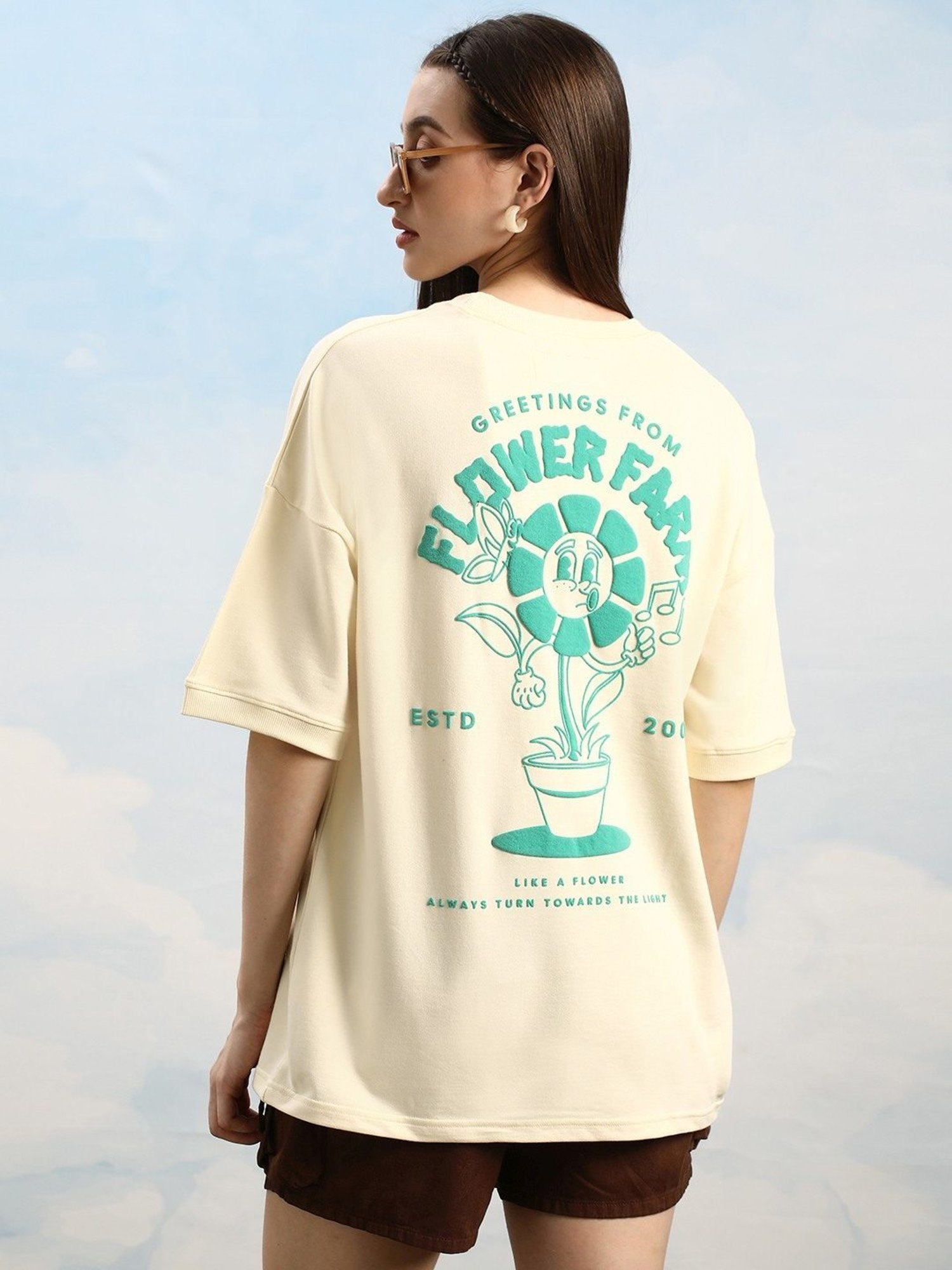 Dillinger Off White Loose Fit Printed Unisex T-Shirt