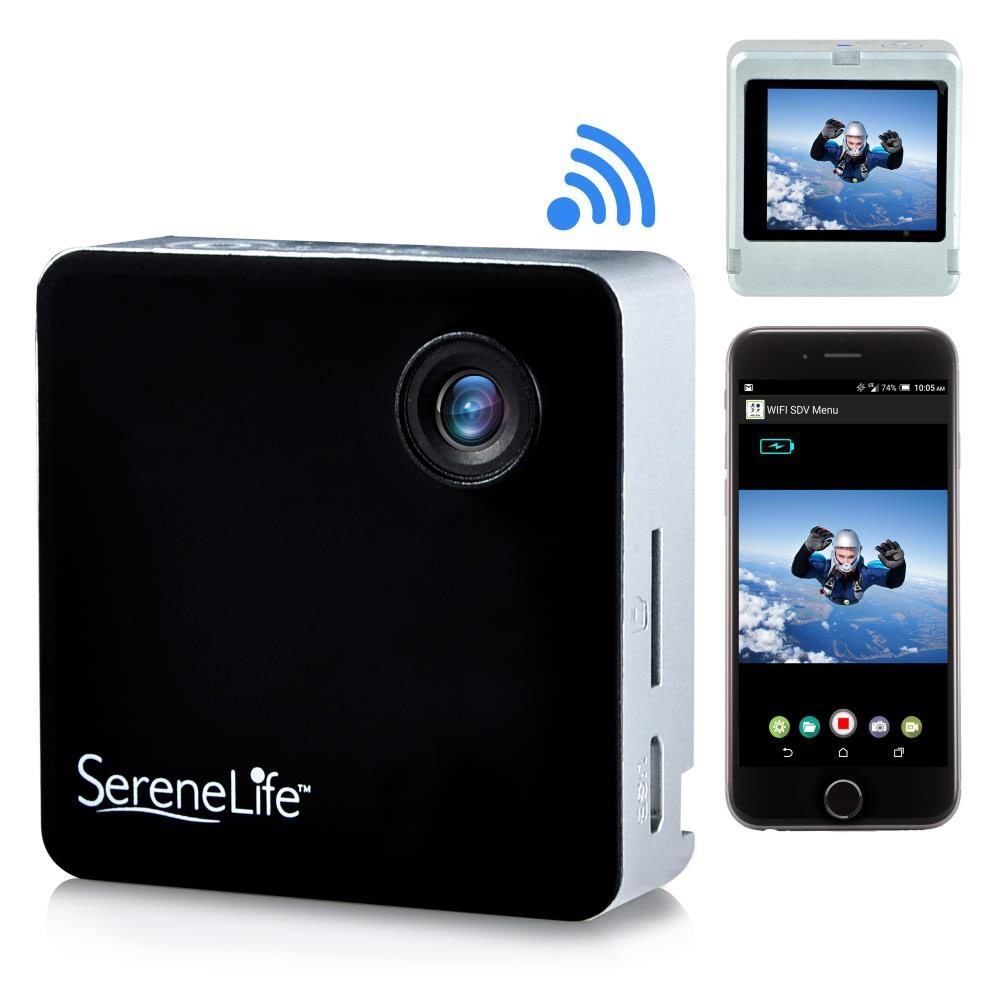 SereneLife 1080p WIFI Enabled App Controlled 2 In 1 Mini Pocket Camera (4 Pack)