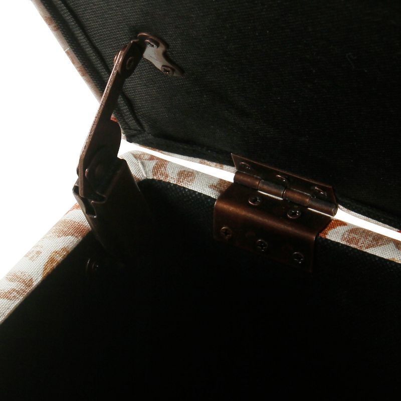 Square Storage Ottoman Burnt Orange/Cream Medallion - HomePop