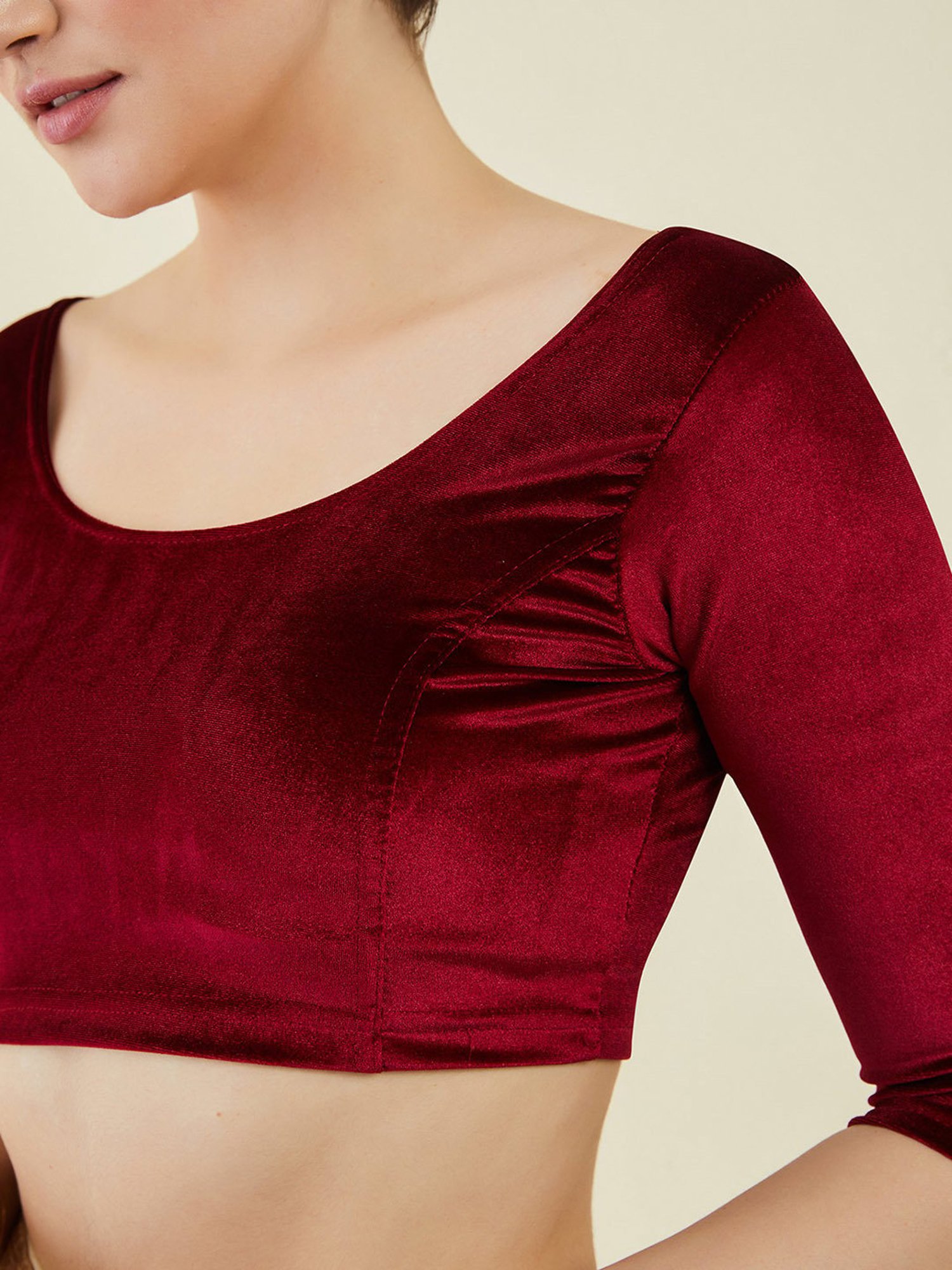 Soch Maroon Plain Readymade Blouse