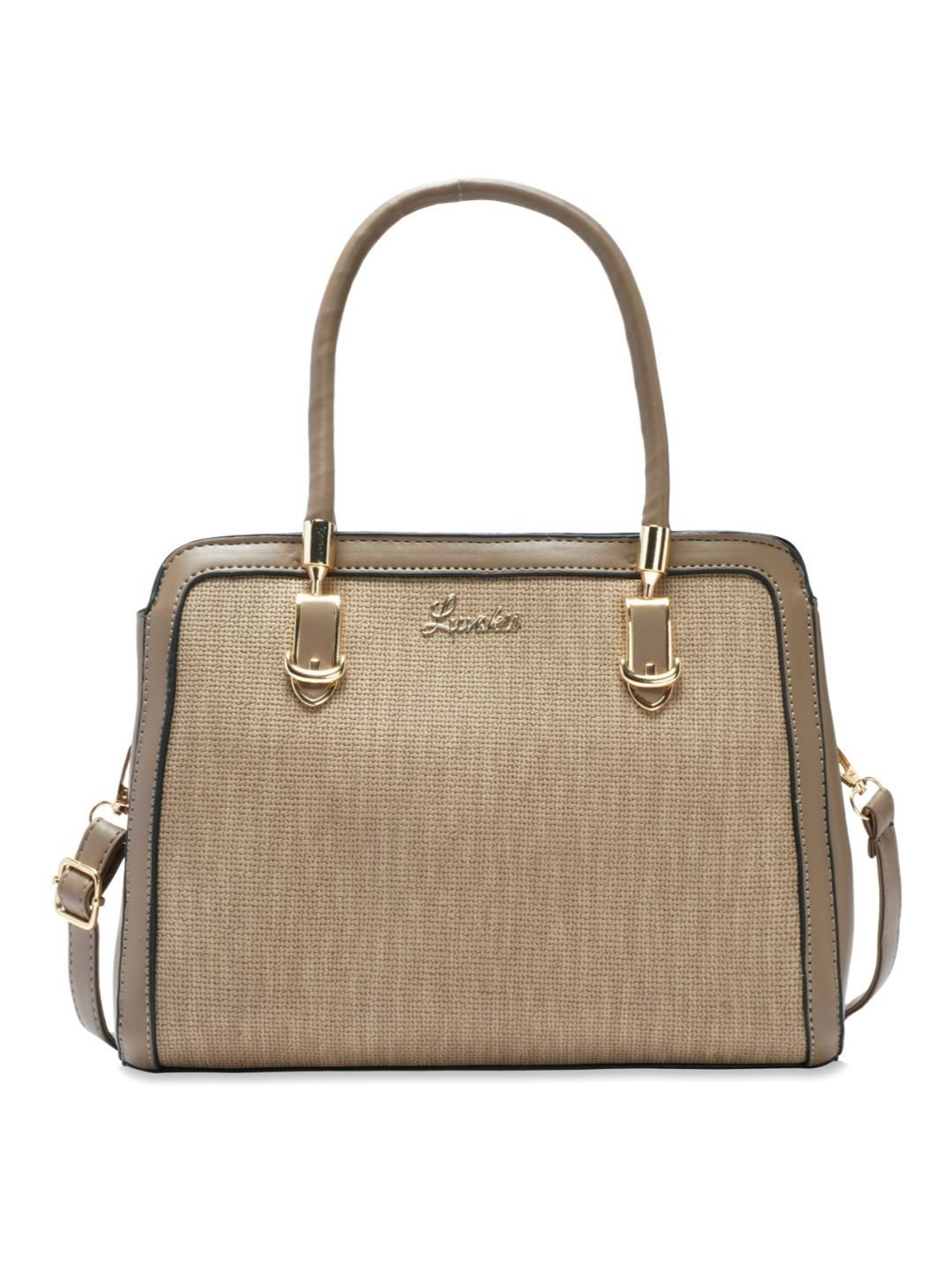 Luvoksi Brown Textured Large Satchel Handbag