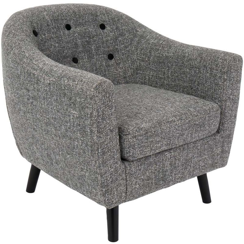 Rockwell Mid-Century Modern Accent Chair with Noise Fabric in Gray - LumiSource