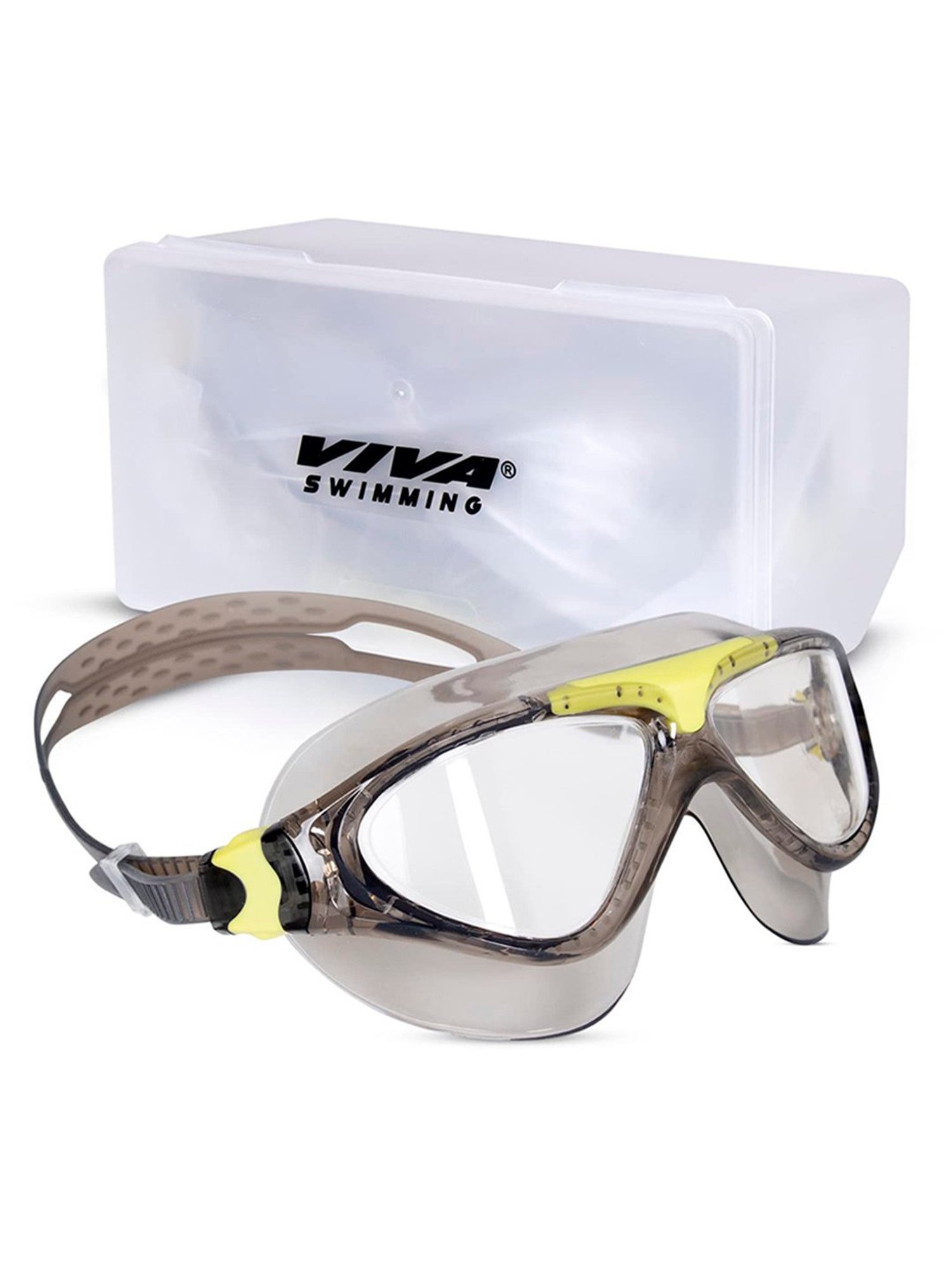 Viva Swimming Anti Fog UV Protection High Performance Mask Goggle (Grey)