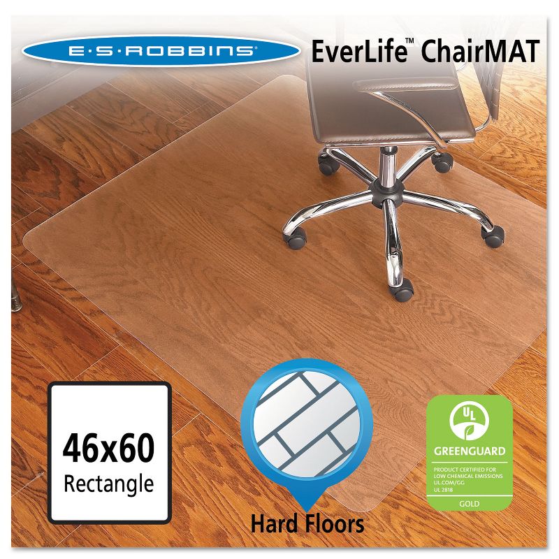 3'10"x5' Rectangle Solid Office Chair Mat Clear - ES Robbins