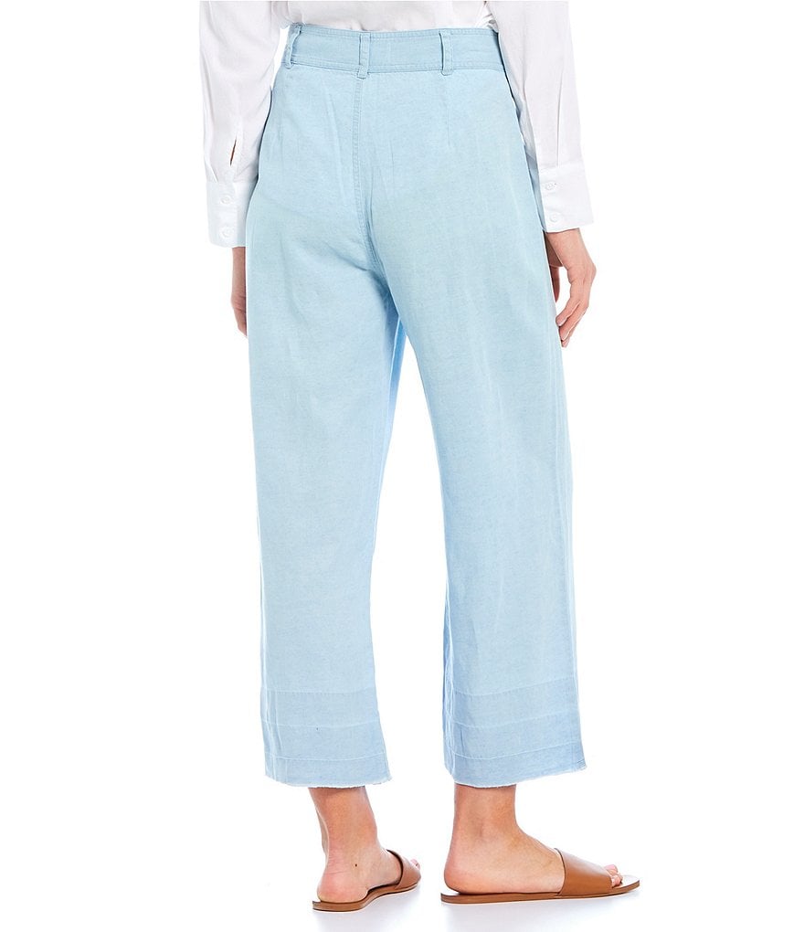 Cloth & Stone Front Pocket Wide Leg Gaucho Cropped Ankle Pants