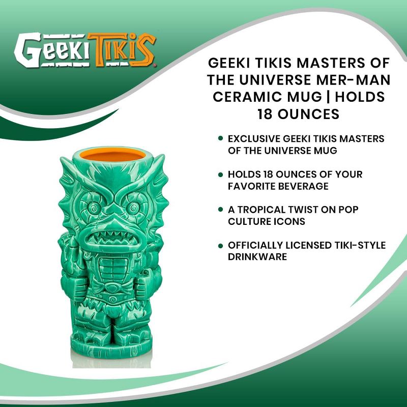 Beeline Creative Geeki Tikis Masters of the Universe Mer-Man Ceramic Mug | Holds 18 Ounces