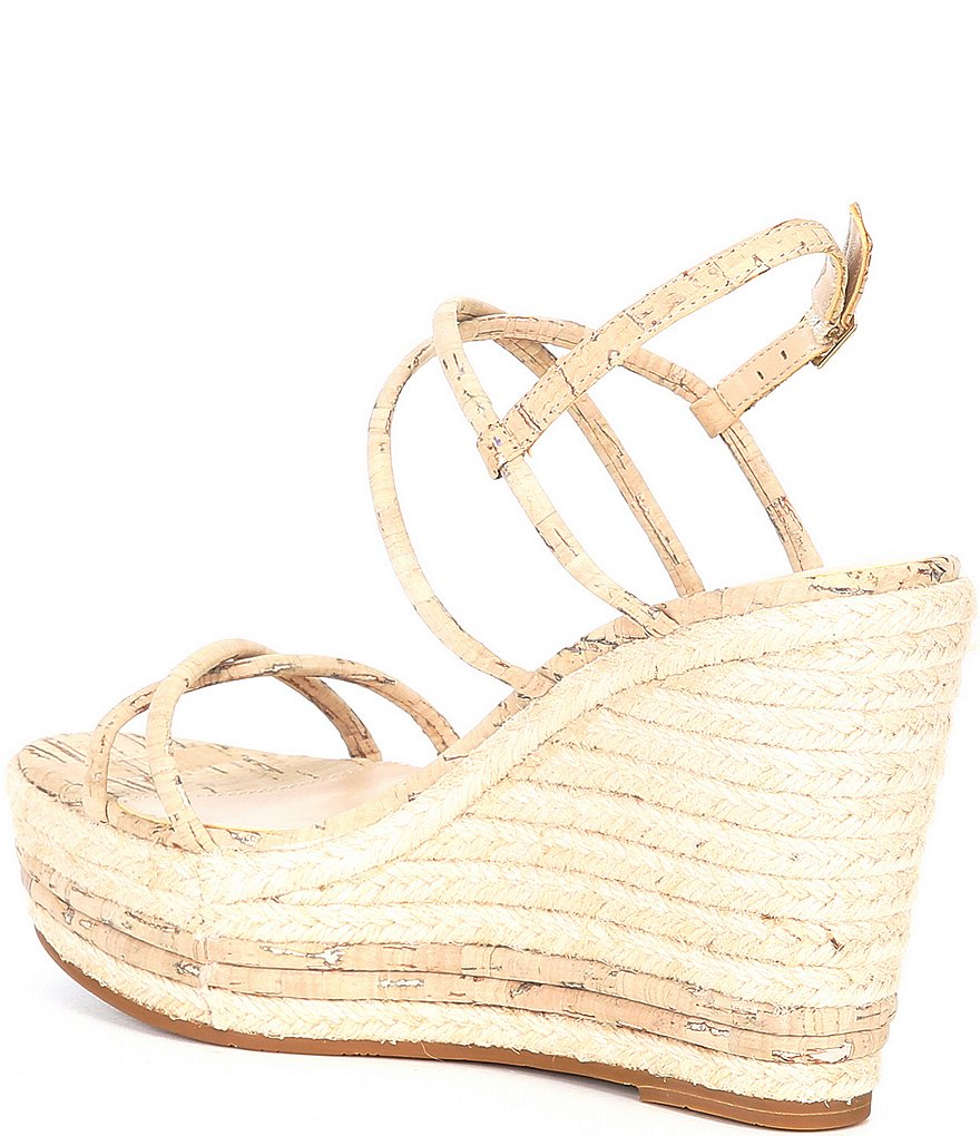 Pelle Moda Rio White Washed Cork Espadrille Wedge Sandals