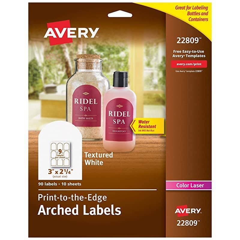Arched Labels for Laser Printers Only Water Resistant 3 x 225 90 Labels 22809