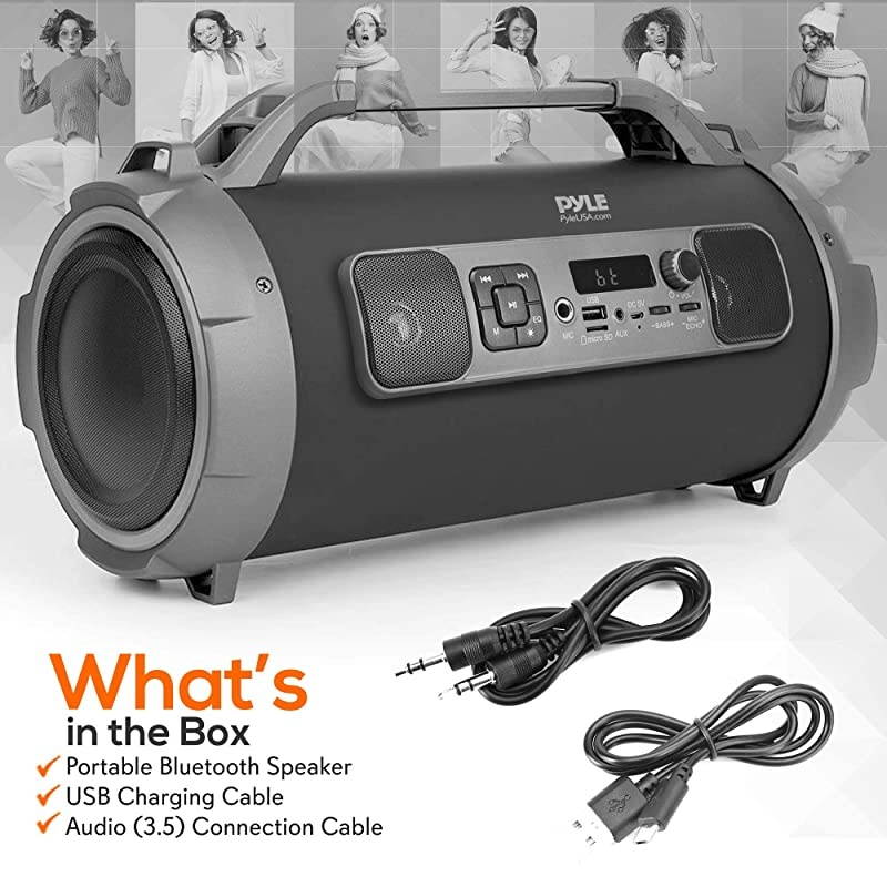 Wireless Portable Bluetooth Boombox Speaker 500W Rechargeable Boom Box Speaker Portable Barrel Loud Stereo System with AUX Input USBSD 14 in Fm Radio 4 Subwoofer DJ Lights  PBMKRG155
