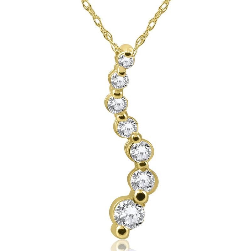 Pompeii3 1/2ct Diamond Journey Pendant Necklace 14K Yellow Gold