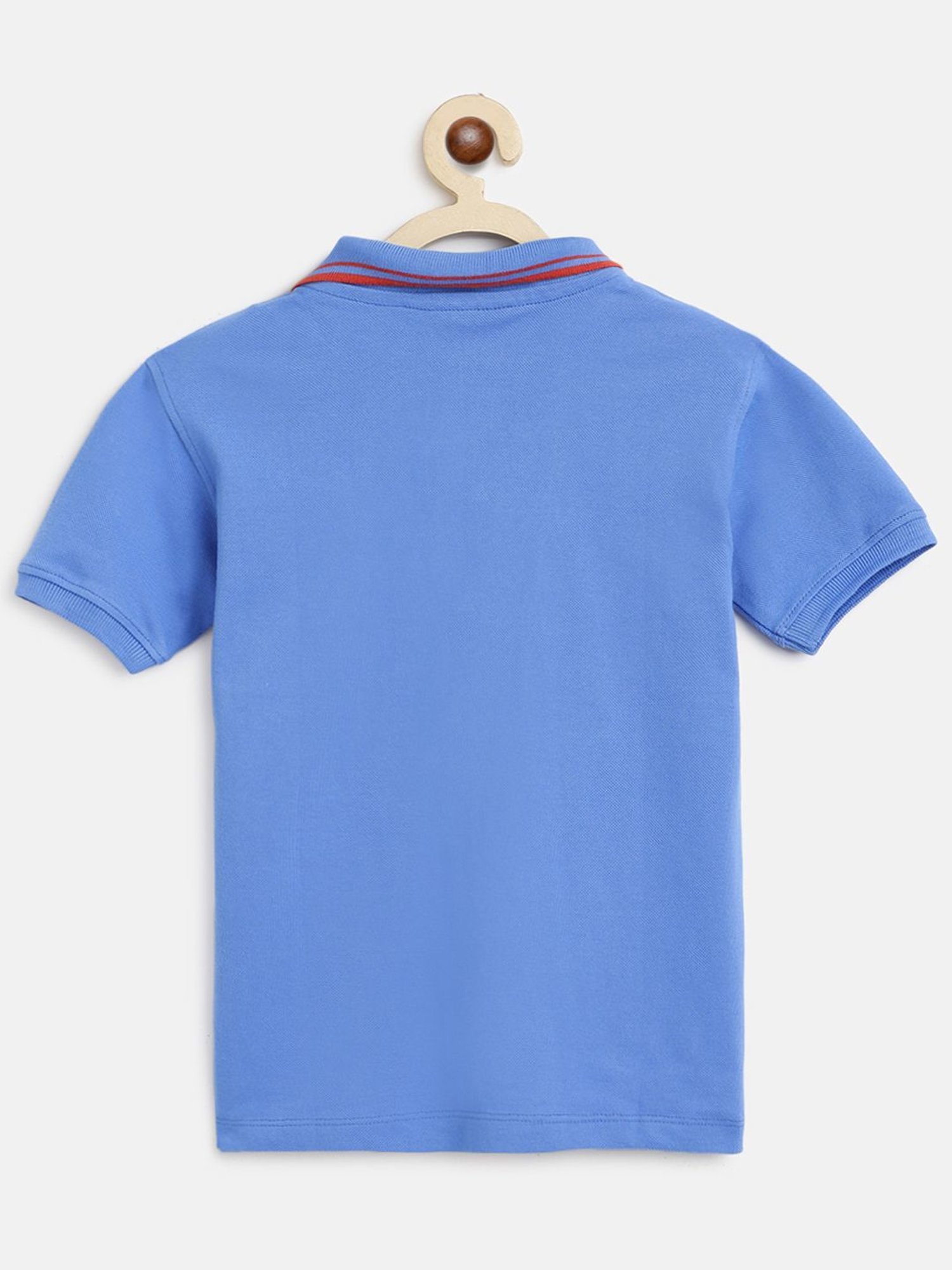 Tales & Stories Kids Royal Blue Cotton Regular Fit Polo T-Shirt