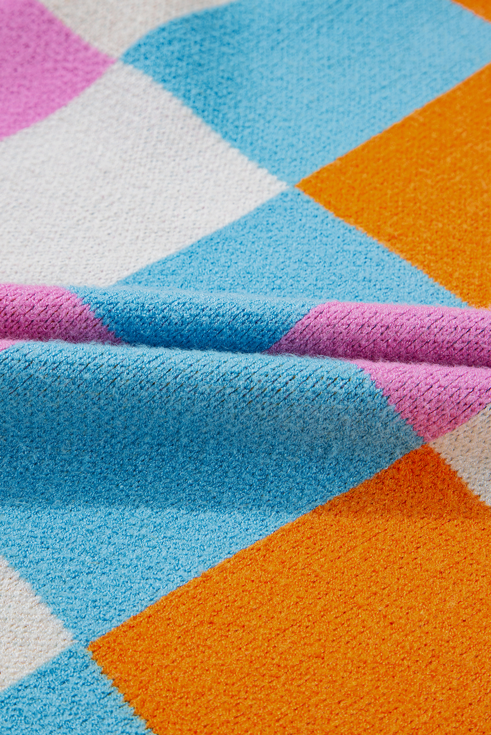 Black Plaid Casual Contrast Trim Knit Cardigan