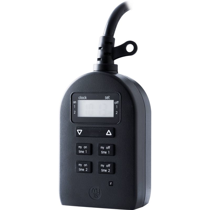 myTouchSmart Indoor/Outdoor Plug-In Digital Timer Black
