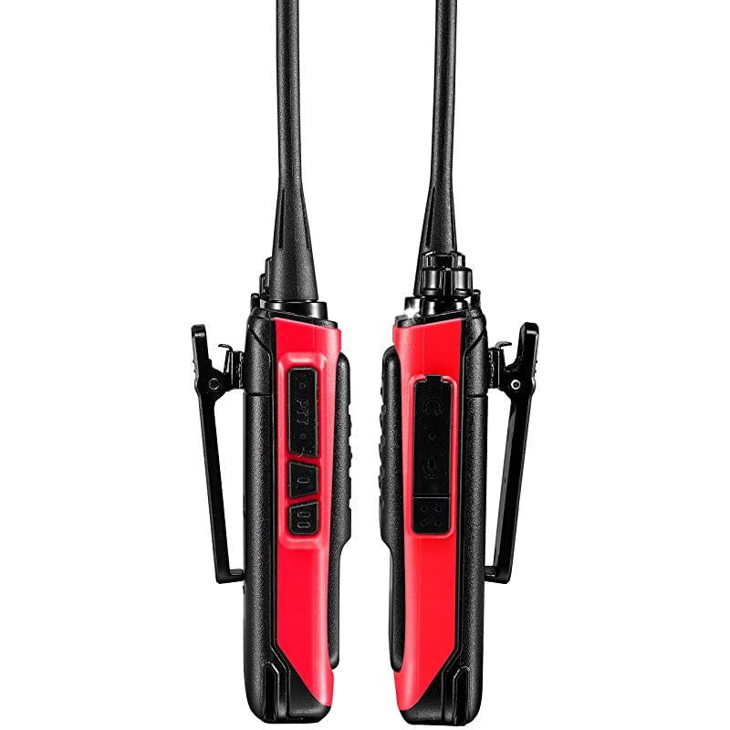 Rechargeable Long Range TwoWay Radios with Earpiece 2 Pack Walkie Talkies UHF 400470Mhz Liion Battery and Charger Included