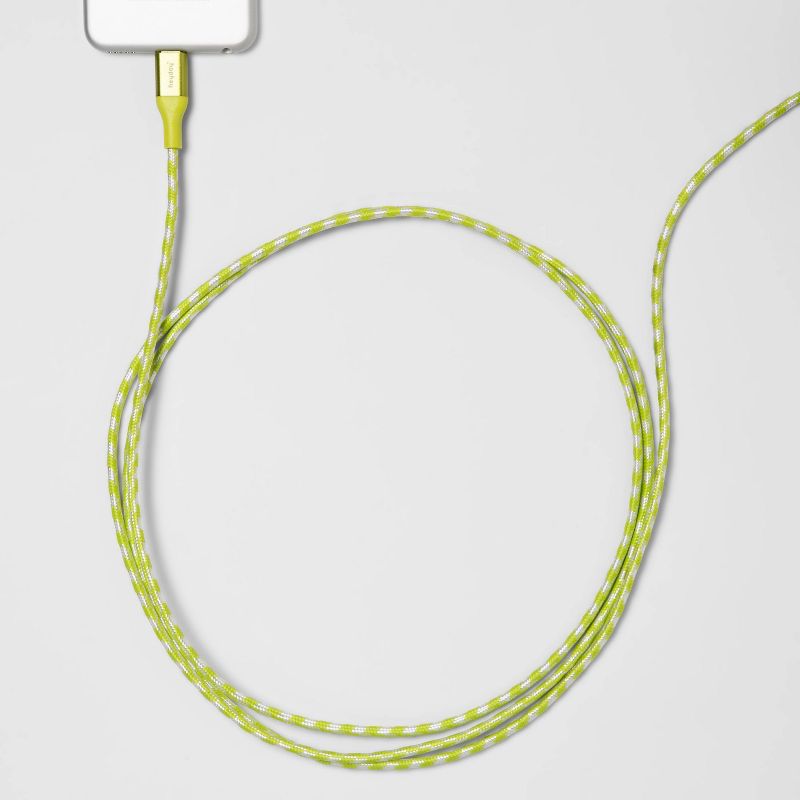 heyday™ 6' Lightning to USB-A Braided Cable - Lime Green