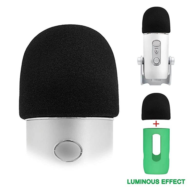 Microphone Windscreen Foam Mic Cover Pop Filter Windshield Protector for Blue Yeti Yeti Pro Condenser Microphones Moonwhite