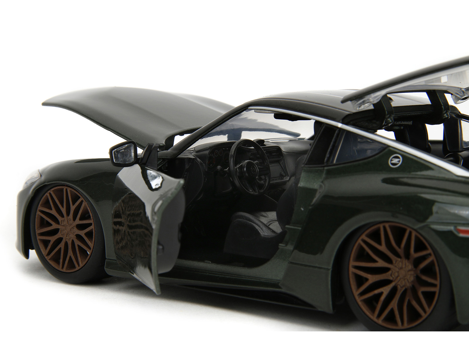 2023 Nissan Z Dark Green Metallic with Black Top "Fast X" (2023) Movie "Fast & Furious" Series 1/24 Diecast Model Car by Jada