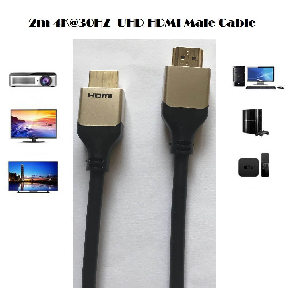 2m 6ft High Speed 4K HDMI Cable Male to Male Nylon Braided, 24K Gold Plated, Aluminum Alloy Cover, Supports 4Kx2K Ultra HD 3D 1080p Ethernet and Audio Return.