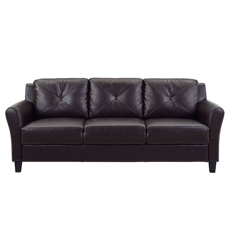 Helena Faux Leather Sofa Java Brown - Lifestyle Solutions