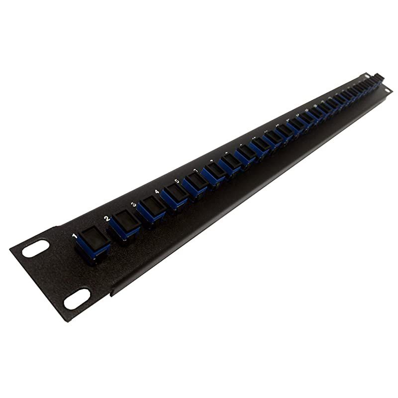 Port SC Fiber Patch Panel Singlemode Blue Couplers Loaded 1u 19quot