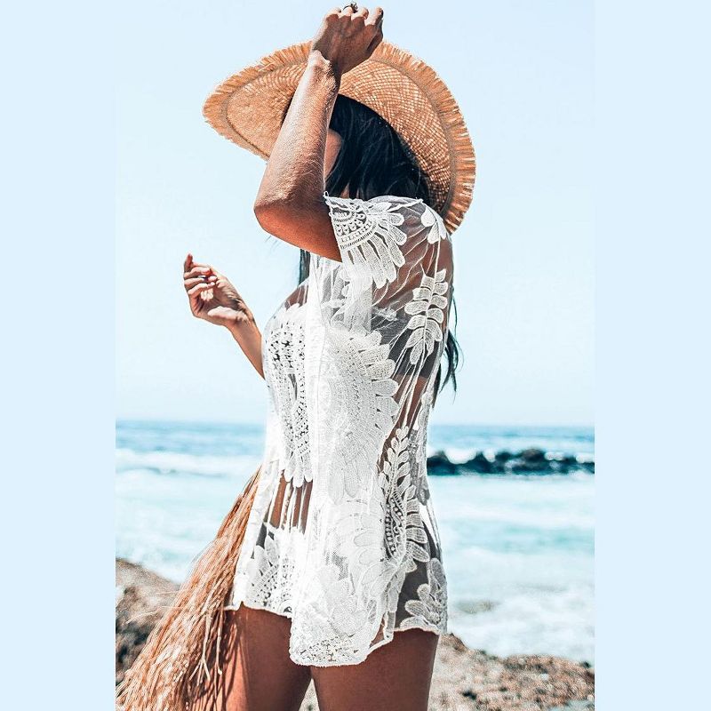 Women's White Sun Floral Cover Up - Cupshe - One Size Fits Most, White