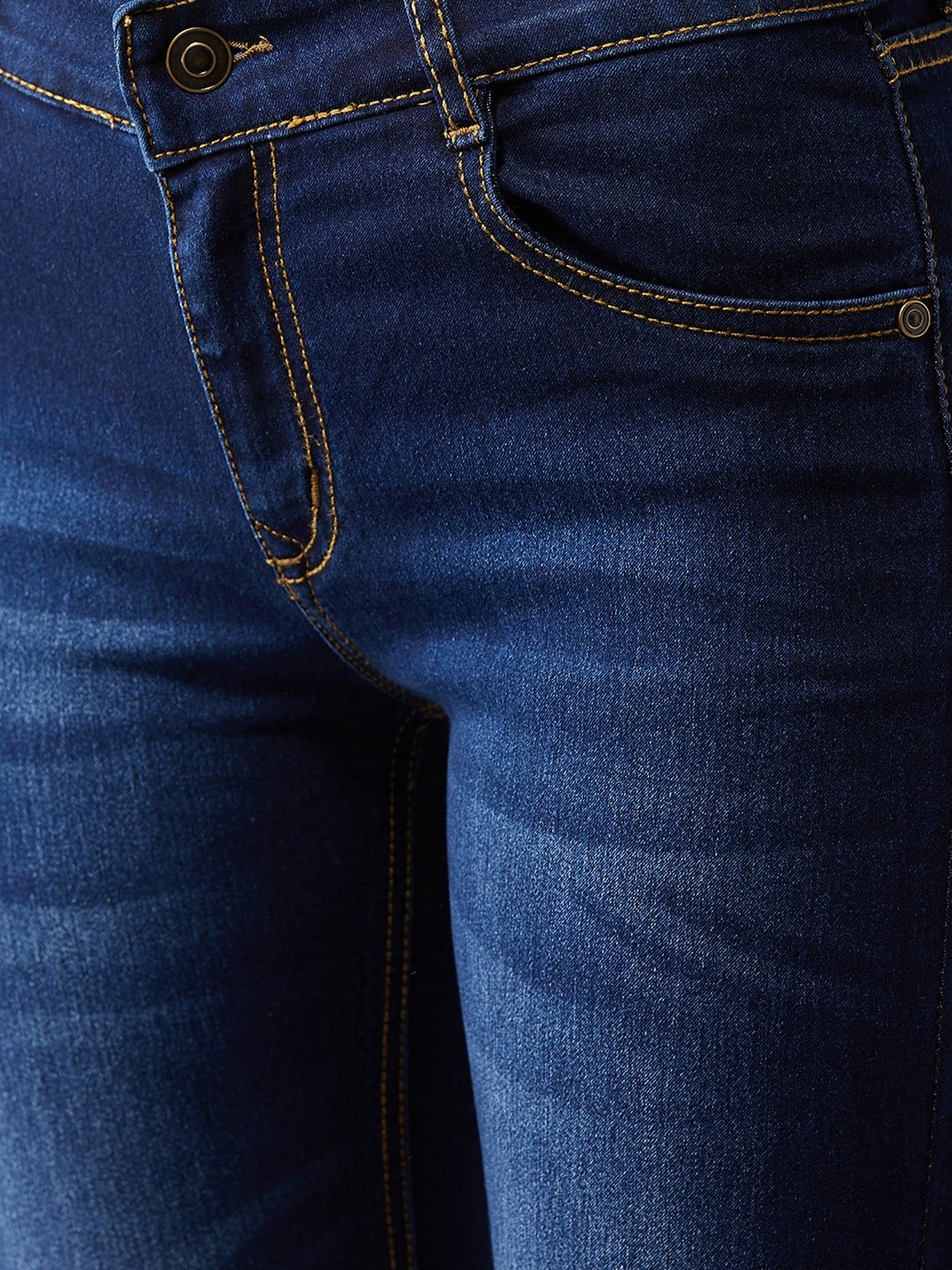 DOLCE CRUDO Navy Mid Rise Bootcut Jeans