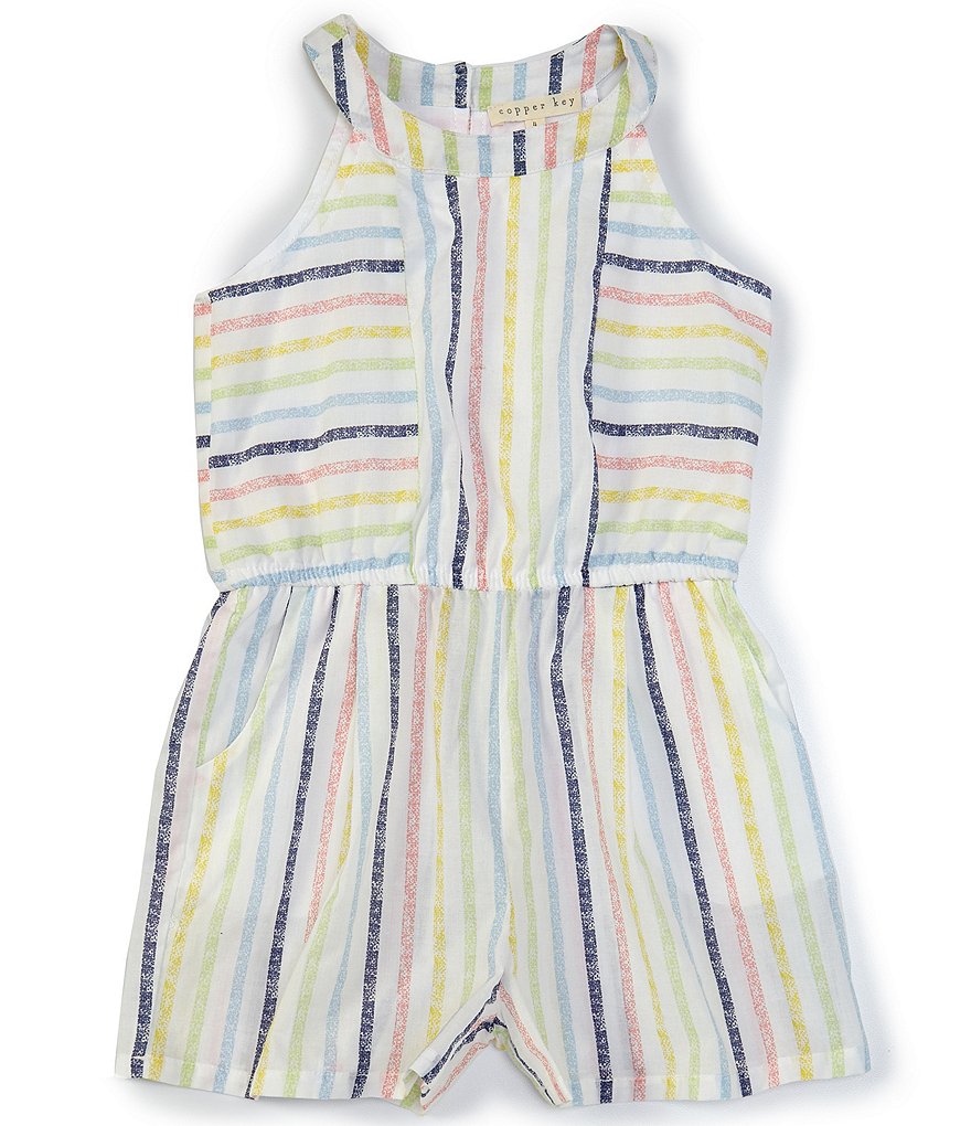 Rare Editions Little Girls 4-6X Printed Chiffon Jumpsuit & Denim Vest Set