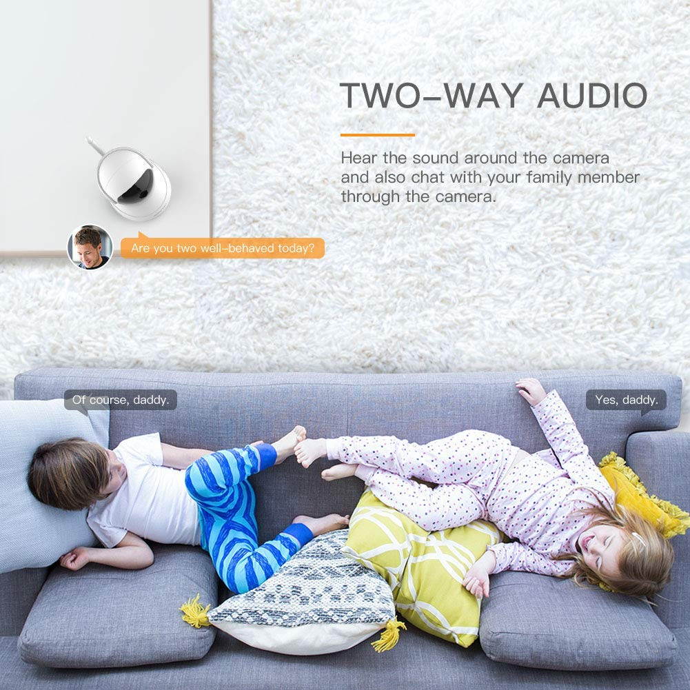 1080P Security Camera, HM203 UG WiFi Home Indoor Camera with Smart Night Vision/2 Way Audio/Motion Detection, Wireless IP Dog Camera for Baby/Pet/Nanny Monitor, Cloud/MicroSD Support