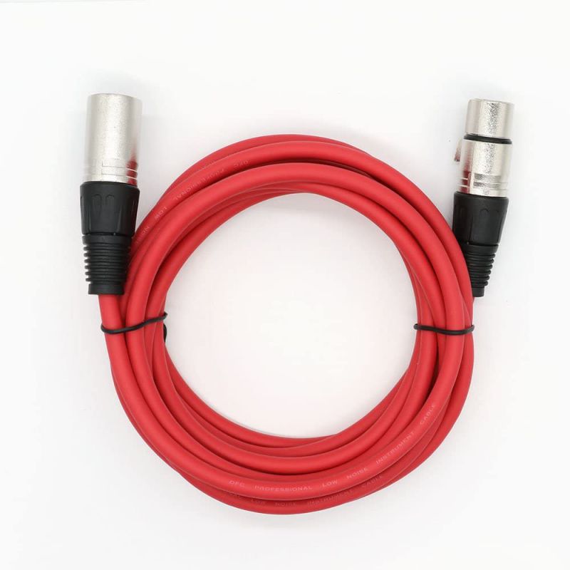 Dremake Professional Audio Mic Cable Cords - XLR 3 Pin Male to XLR 3 Pin Female Colored Cables - 10 Balanced Snake Cord - 5 Pack