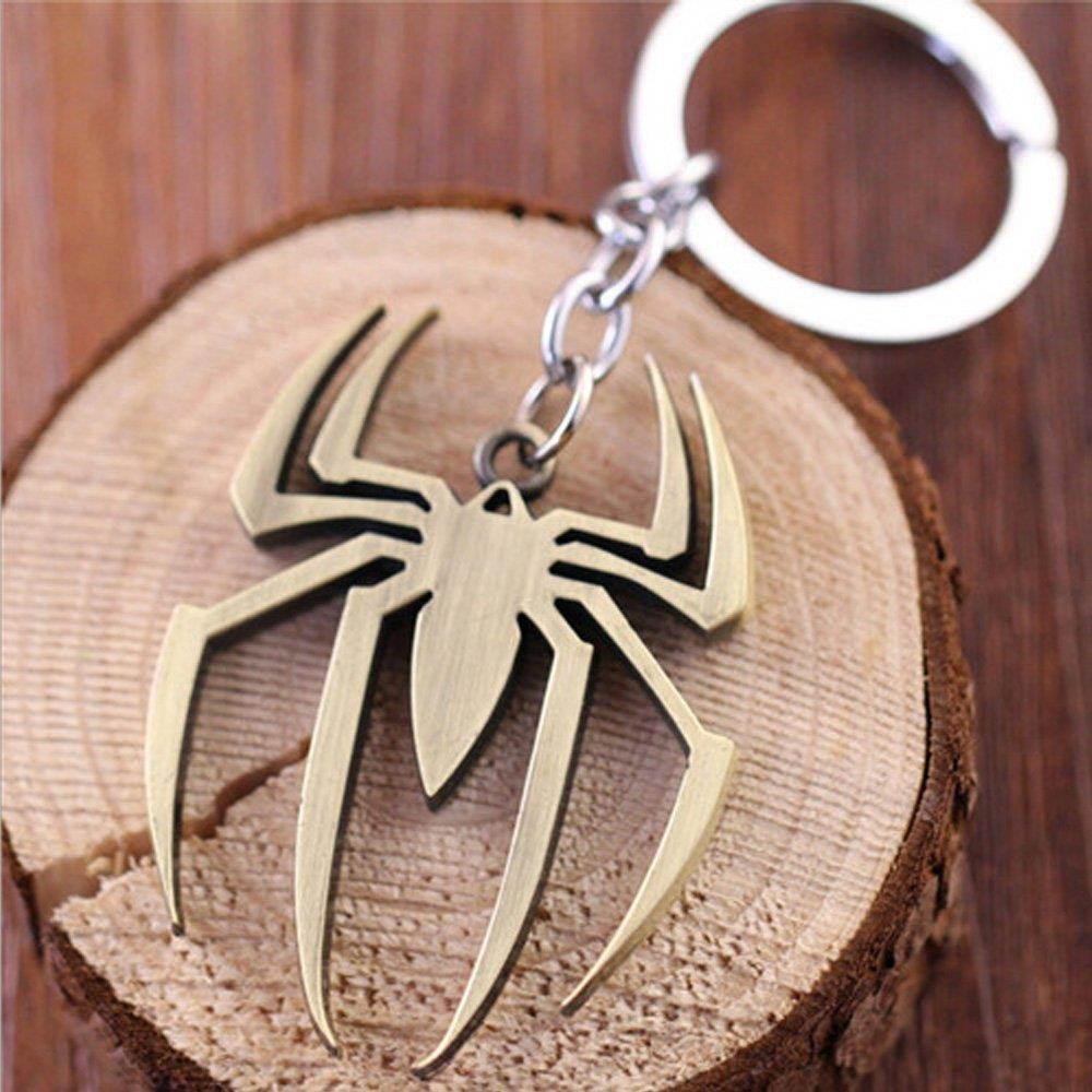 OK-STORE Spider Symbol Zinc Alloy Keychain, Spider Key Chain Stainless Steel Keyring Tag Metal Pendant for Your Autos, Home or Boat