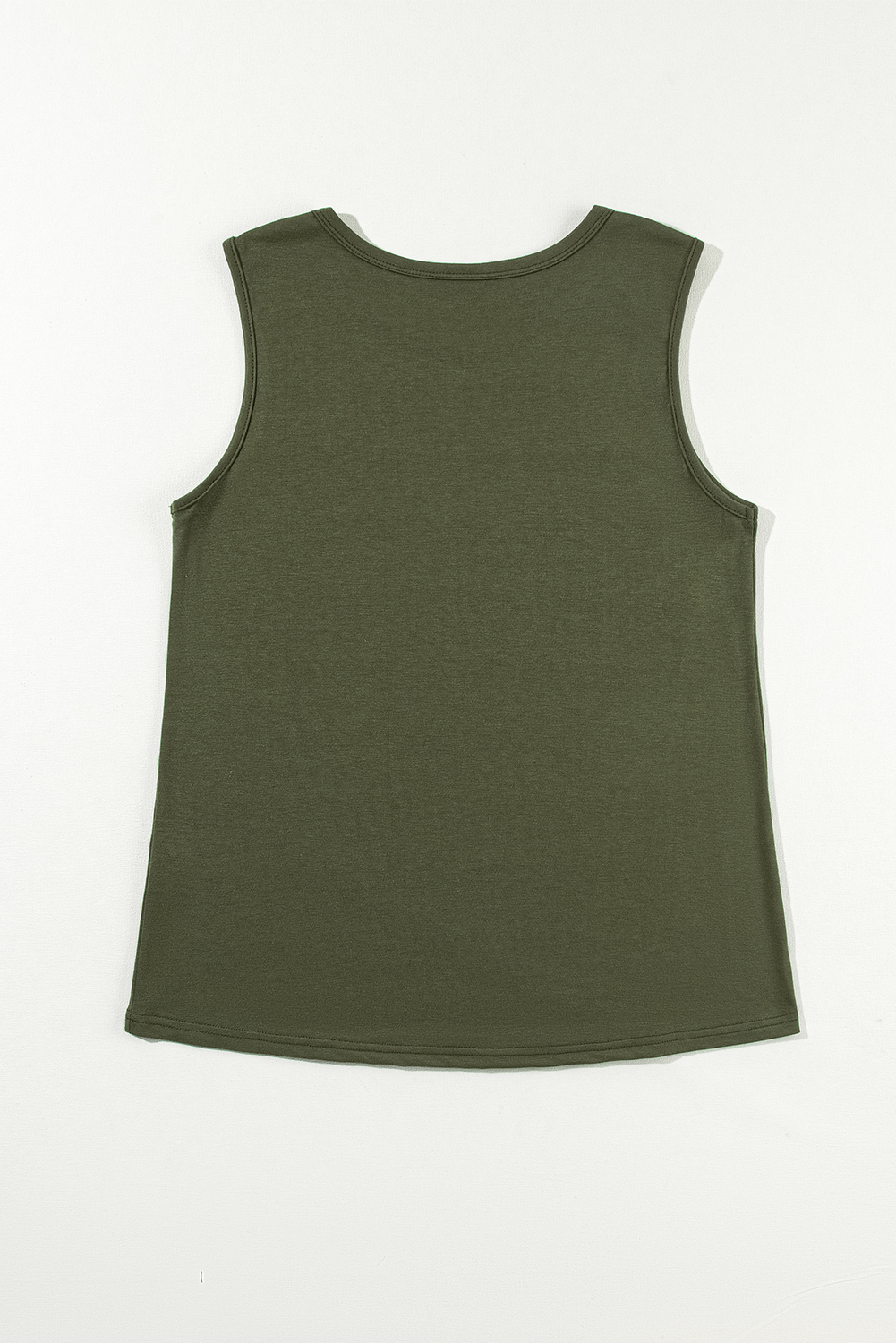 Jungle Green Solid Color Distressed Ripped Tank Top