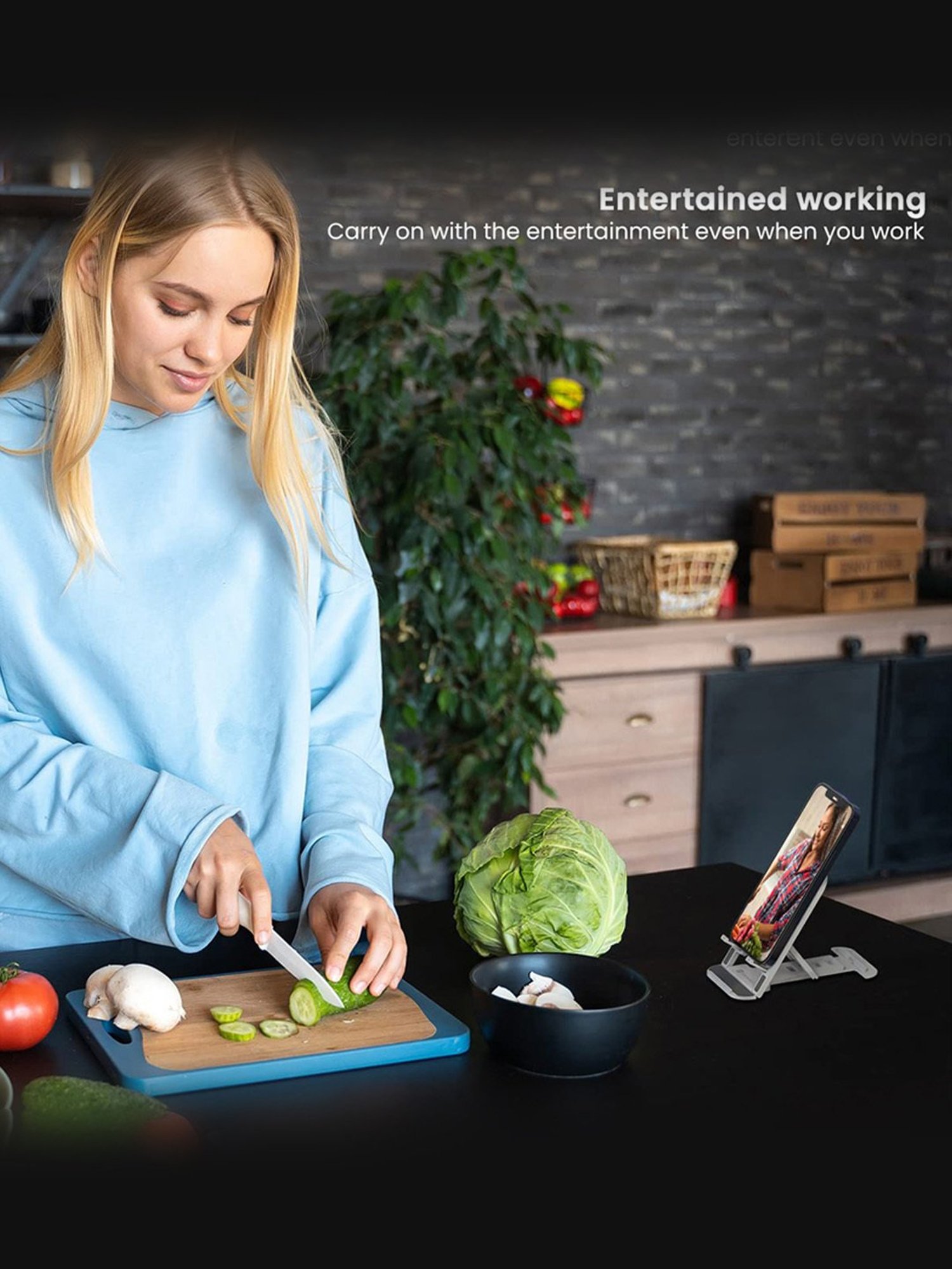 Portronics POR-1804 Modesk 100 Foldable Mobile & Tablet Holder (Grey)