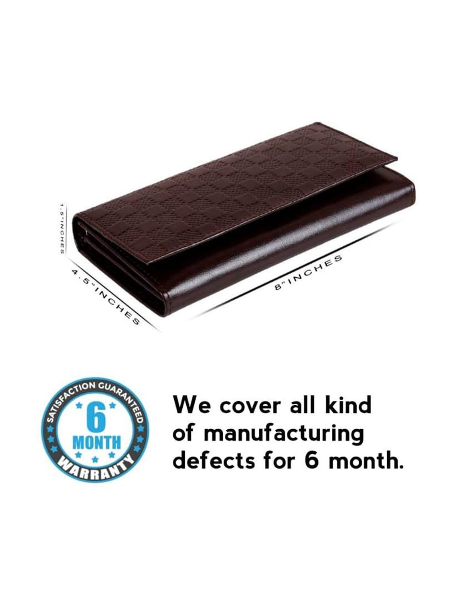 Abeeza Brown Textured Leather Large Clutch