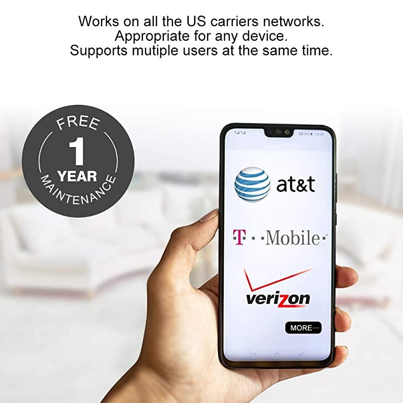 AT&T T-Mobile Verizon AWS 1700/2100MHZ Band 4 Mobile Amplifier Repeater LCD Display 3G 4G LTE Cell Phone Signal Booster Kit for Home and Office