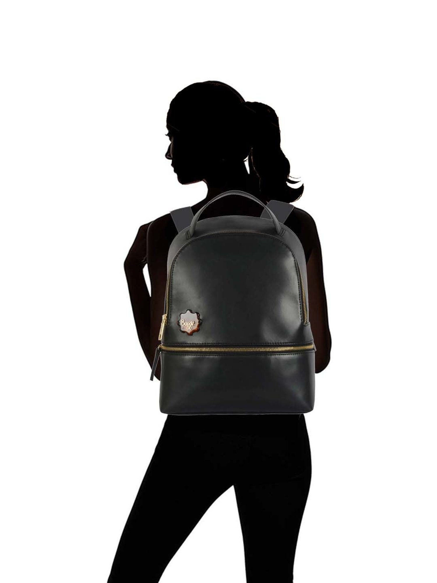 Baggit Black Solid Medium Backpack
