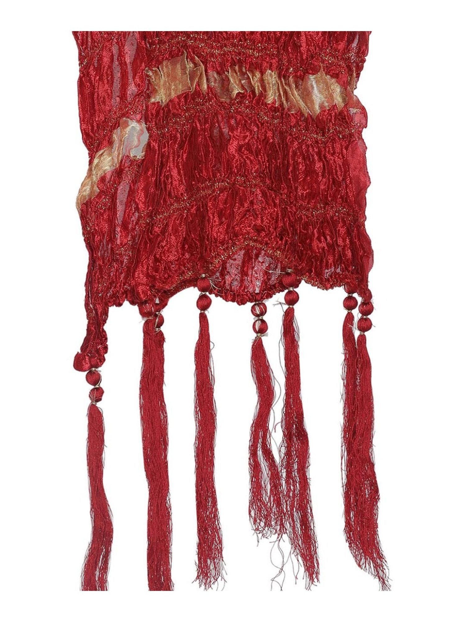 VASTRAMAY Red Lace Pattern Ethnic Dupatta