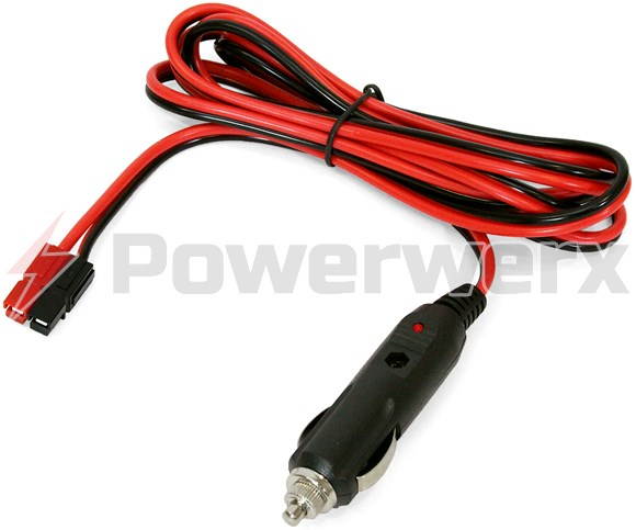 Powerwerx CGPP-72 Cigarette Lighter Plug to Anderson Powerpole Connector, 6 ft. Adapter Cable