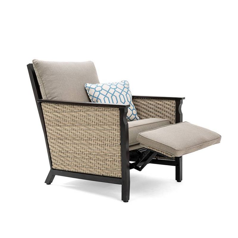 Colton Wicker Outdoor Recliner with Sunbrella Cast Shale Cushion - Tan - La-Z-Boy